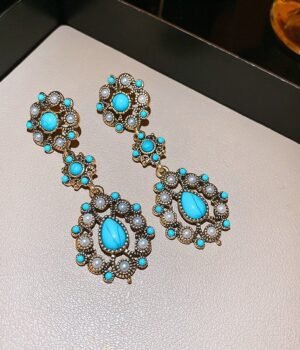 Turquoise Stone Dangle Earrings