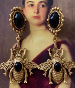 Vintage Style Animal Shape Bumblebee Beetle Dangle Earrings