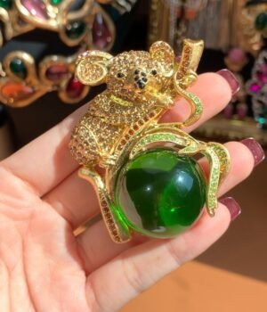 Clear Green Koala Brooch