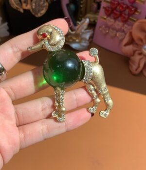 Green Jelly Belly Dog Brooch