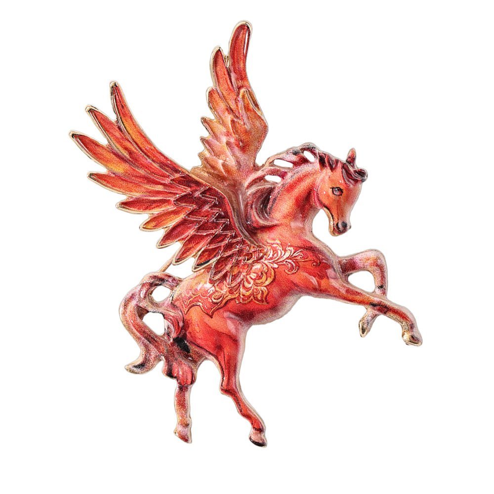 Colorful Enamel Color Pegasus Brooch Flying Horse Brooches Animal Pin for Coat - Image 6