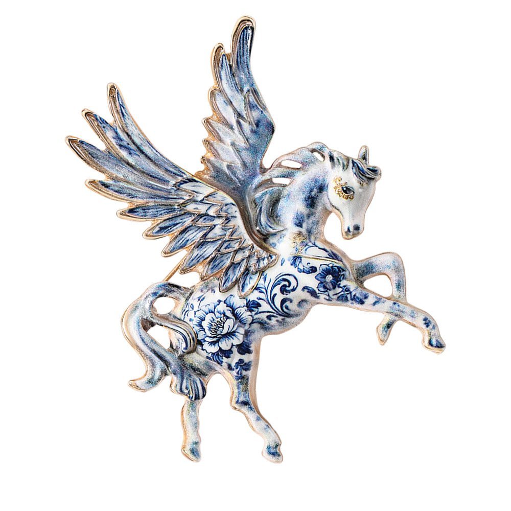 Colorful Enamel Color Pegasus Brooch Flying Horse Brooches Animal Pin for Coat - Image 3