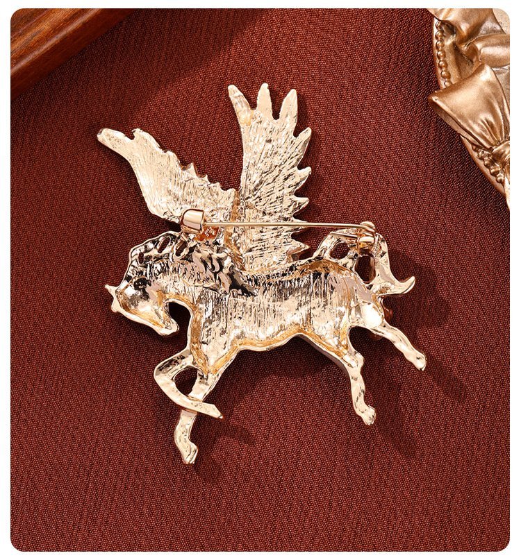 Colorful Enamel Color Pegasus Brooch Flying Horse Brooches Animal Pin for Coat - Image 4