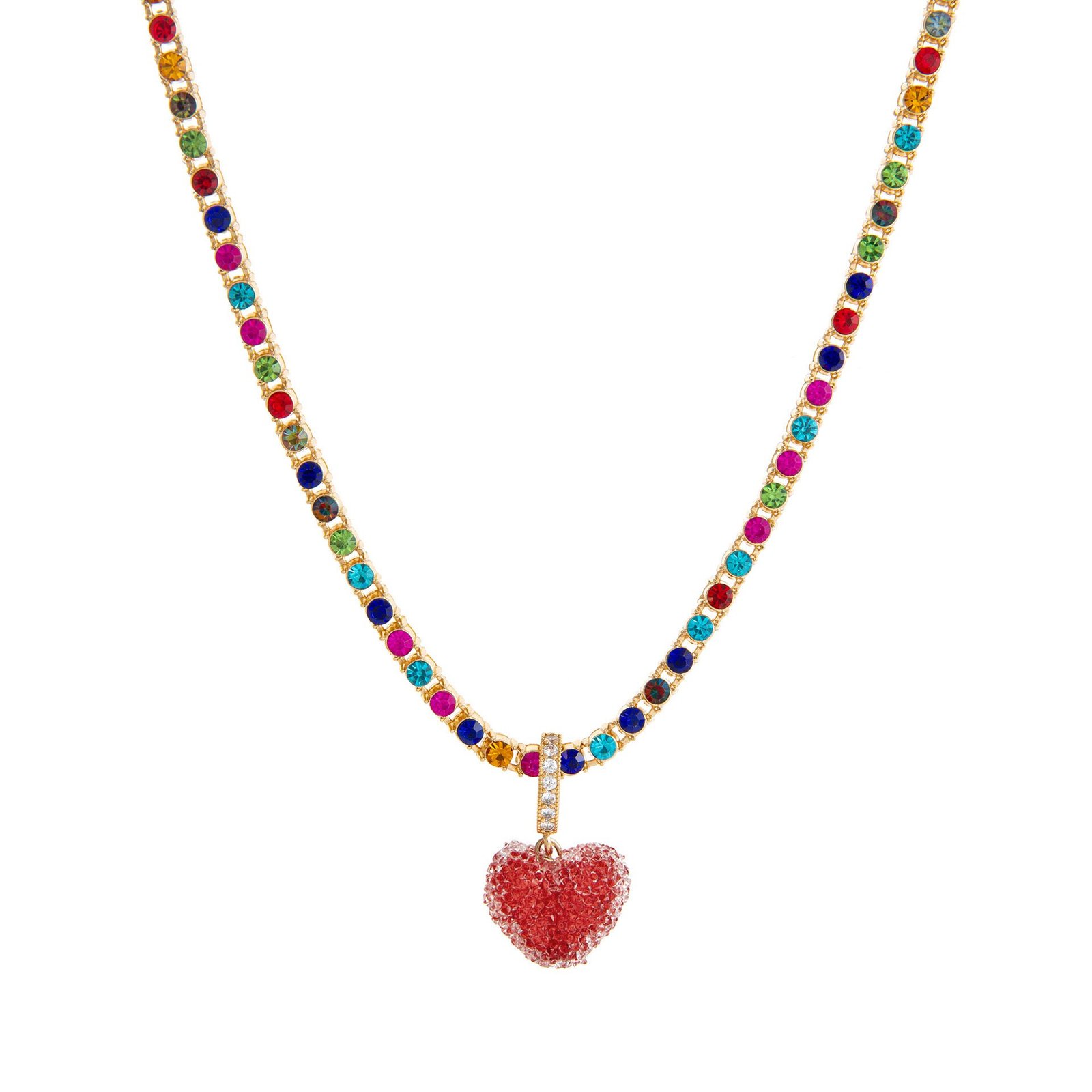 Colorful Heart Candy Beaded Necklace Stacks Resin Rainbow Hearts Dangle Earrings Zircon Inlaid Chain Choker Gifts for Women - Image 4